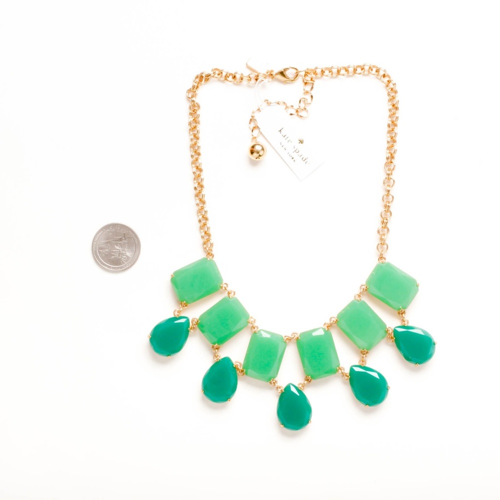 kate spade green stone statement necklace